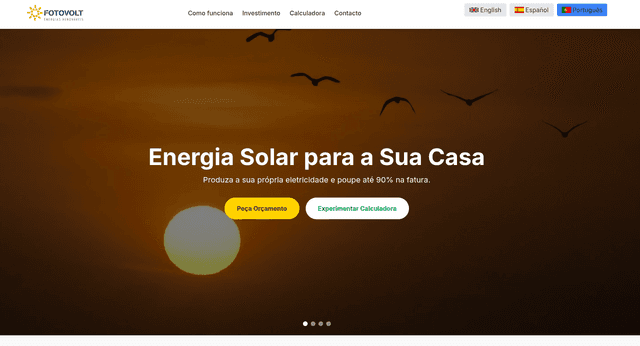 Website Instalador Solar com Calculadora